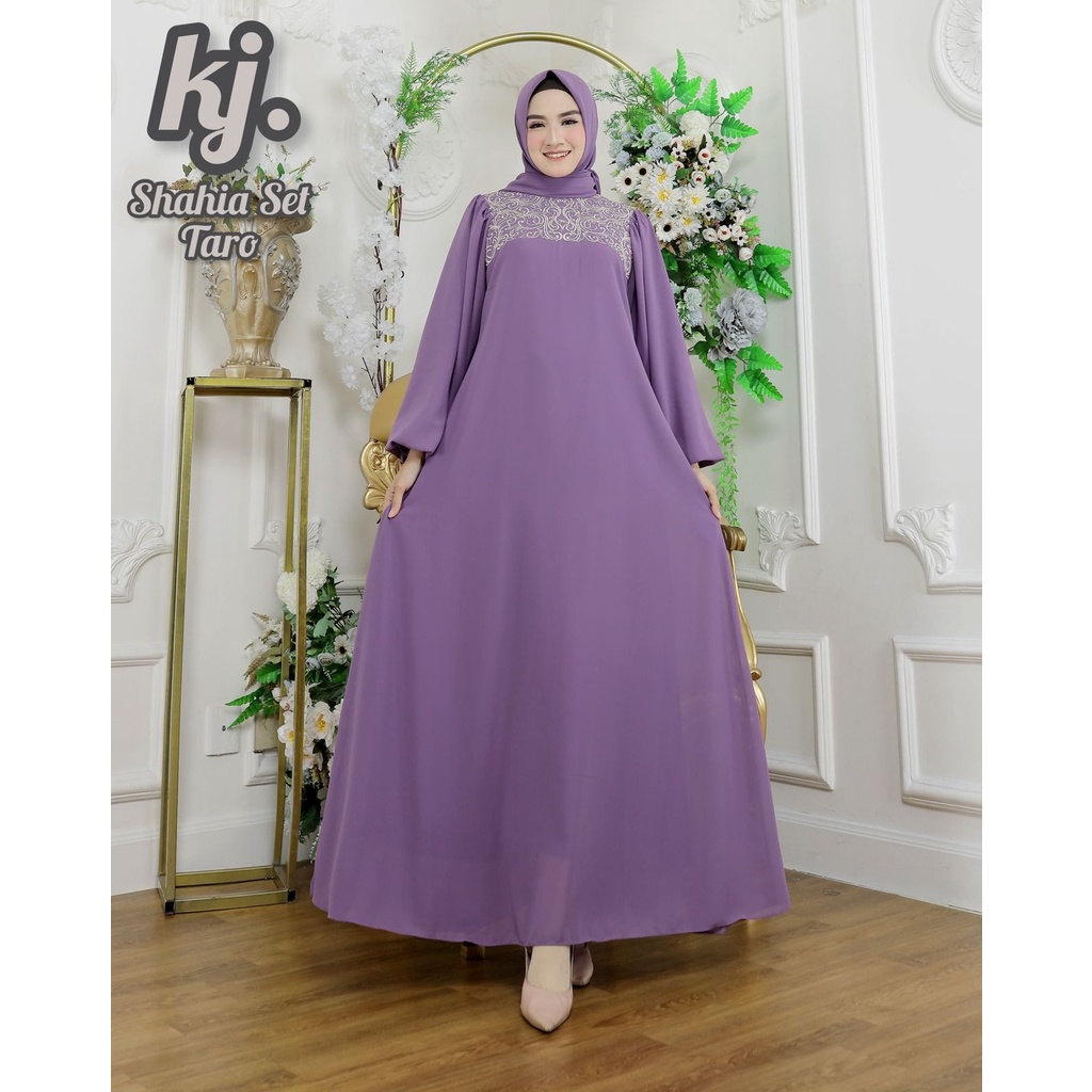 Gamis Ceruti Babydoll Bordir Shania set by Khadijah