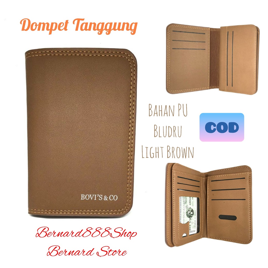 Dompet Pria Dompet Ukuran 3/4 Dompet Tanggung Polos Dan Simple Bahan PU Leather