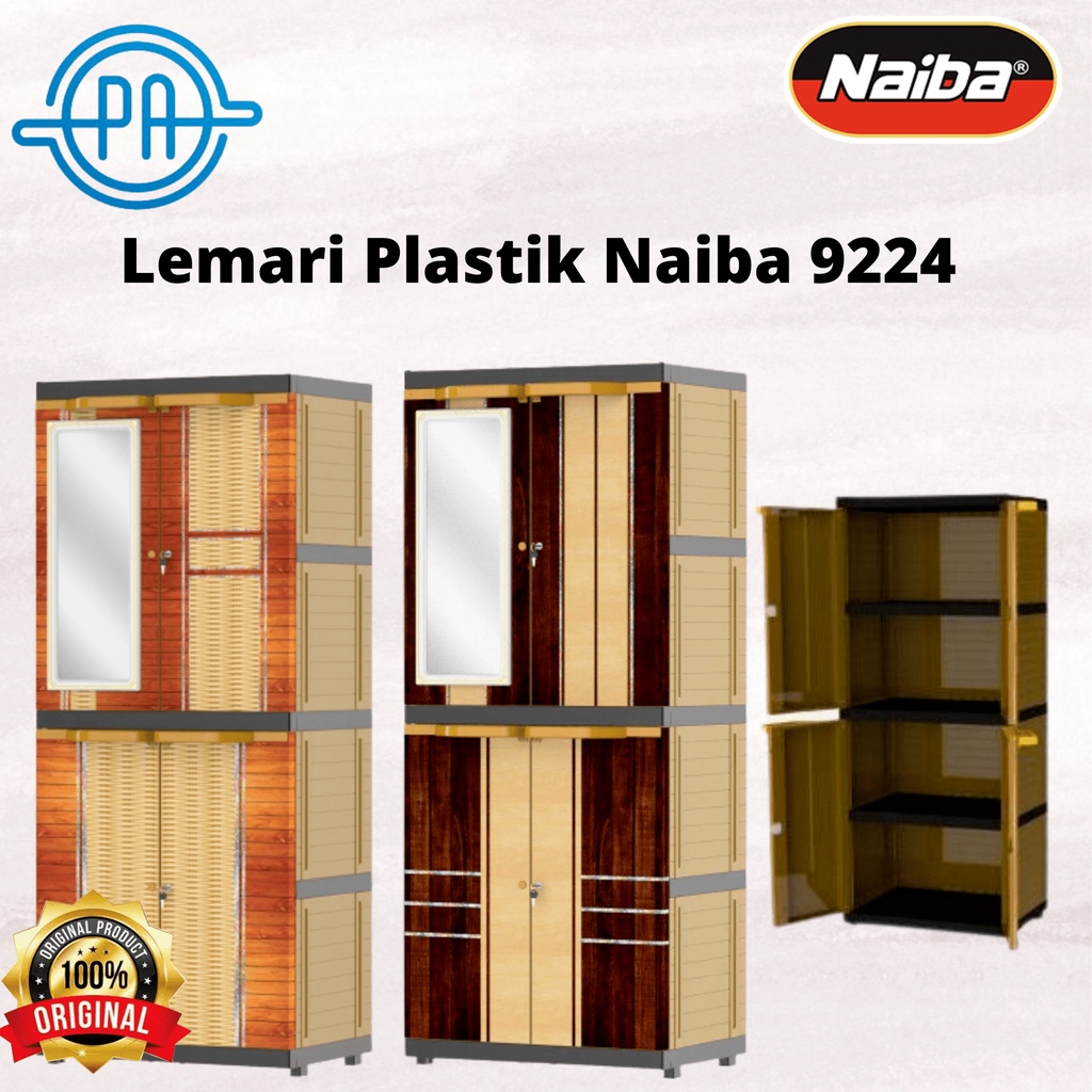 LEMARI PLASTIK NAIBA 9224 4 SUSUN LEMARI + CERMIN