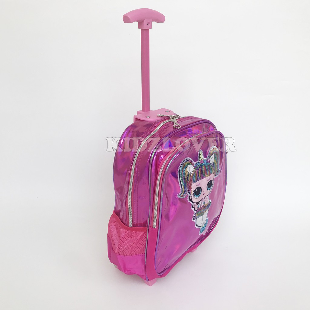 Tas Hologram Lampu Koper Ransel Anak Sekolah TK/PAUD Trolley Dorong Troli