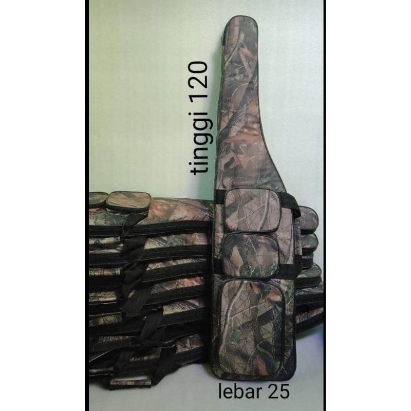 Tas senapan angin bahan d600 printing busa super tas senapan loreng camo pcp