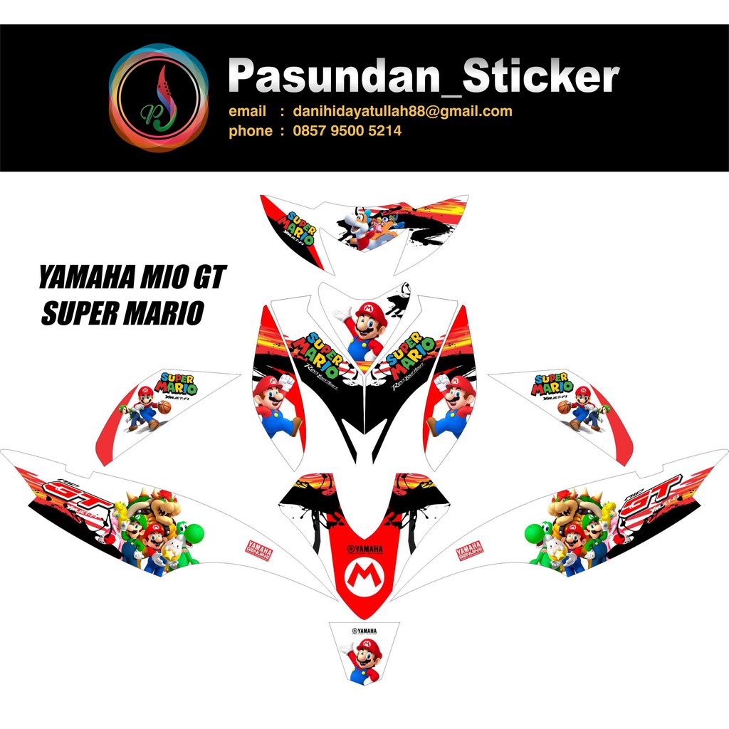 Pasundan Sticker Yamaha Mio Gt Super Mario Shopee Indonesia