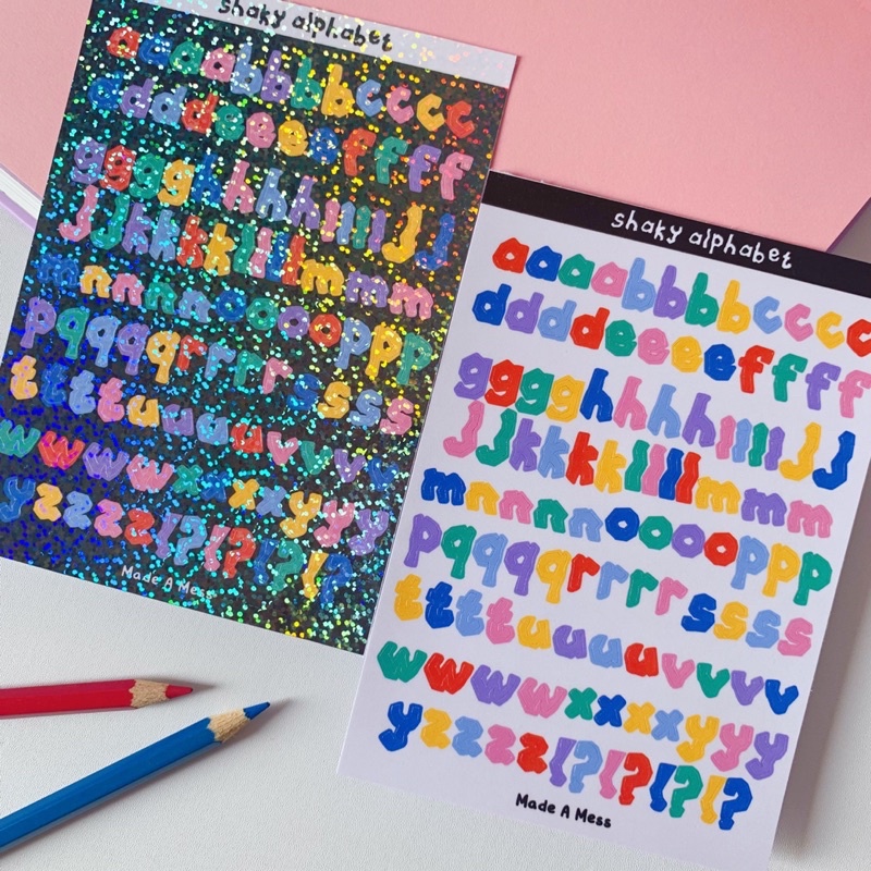 

shaky alphabet deco sticker sheet