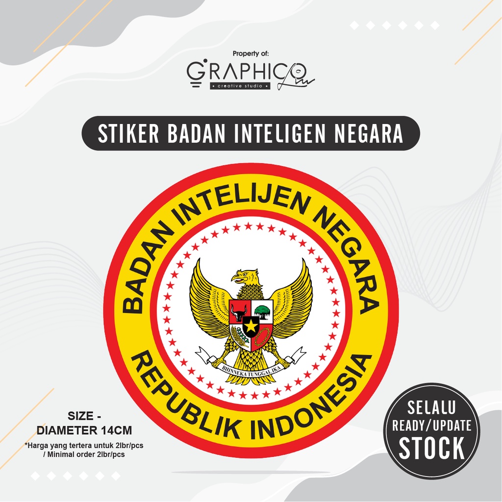 

Stiker Badan Intelijen Negara (BIN) - Per/2 lbr (Diameter 14cm)