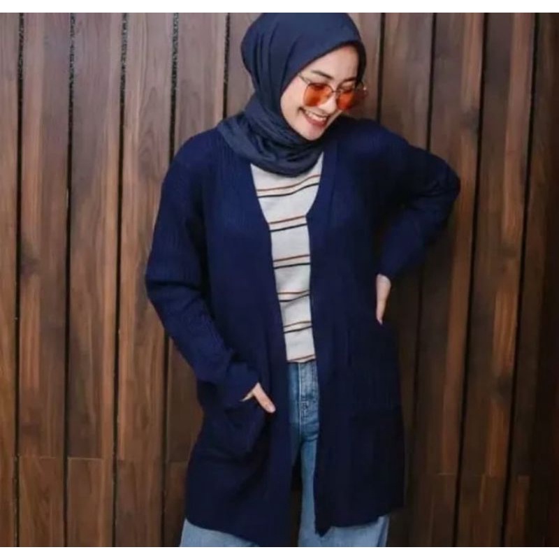 Long cardy Belle oversize - cardigan rajut panjang - cardigan rajut Belle - rajut Belle termurah - rajut Belle tebal - long cardy premium - cardigan oversize - cardigan rajut oversize terbaru - Belle cardy tebal - sweatar rajut oversize - rajut murah-Navy