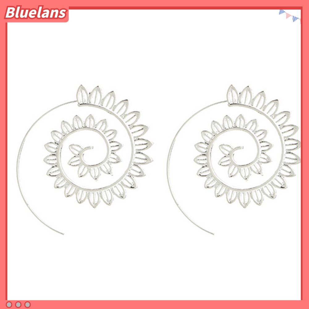 Bluelans Spiral Alloy Water Drop Shape Party Hoop Earrings Fashion Lady Eardrop Jewelry