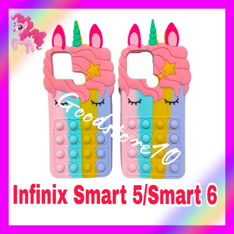 Casing Infinix Smart 5 / Smart 6 Ram 2 / Smart 6 Ram 3 Case Pop It Unicorn Rainbow Softcase Terbaru