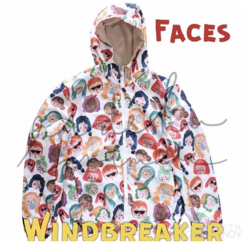 READY Windbreaker Jaket Faces Idekuhandmade