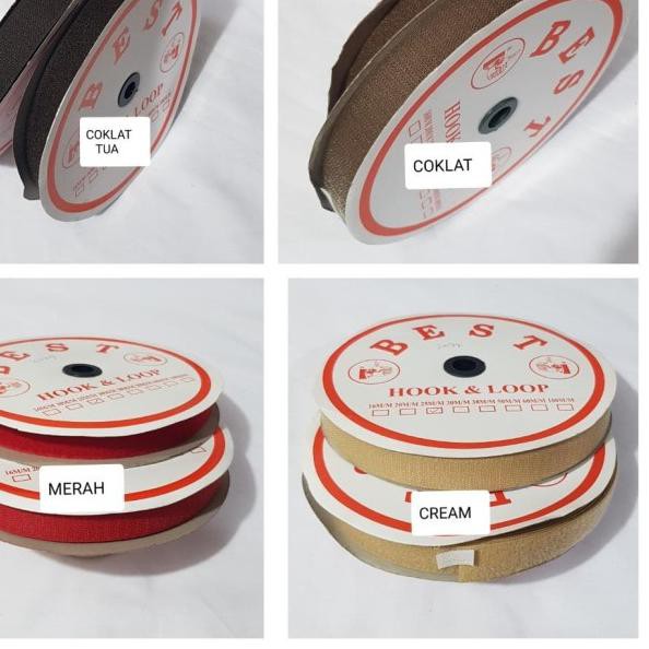 

✥ PEREKAT NILON TAPE VELCRO LEBAR 2,5CM WARNA WARNI - CREM, PER SET ROLL ✴