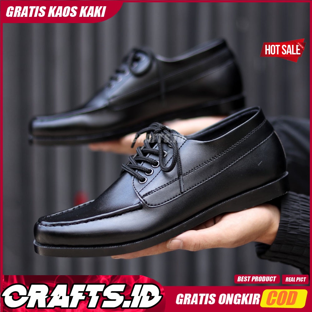 CRAFTS X GEO Sepatu Formal Kasual Pria Kerja Kuliah Trendy Pria Kulit Syntetic Asli Murah Terlaris ori