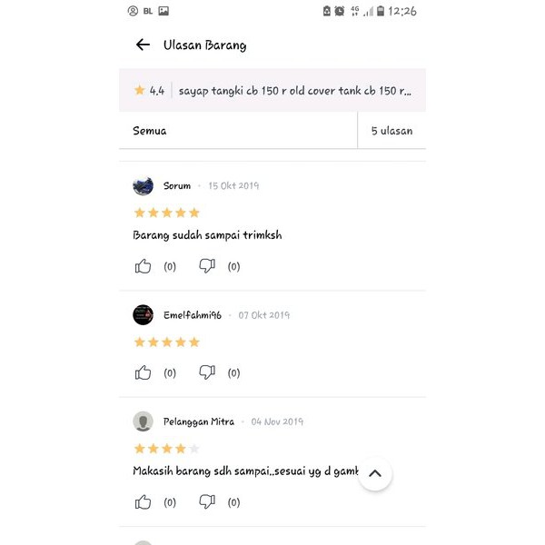 Promo Super Seller  sayap tangki cb 150 r old cover tank cb 150 r ori  Termurah Terbaik