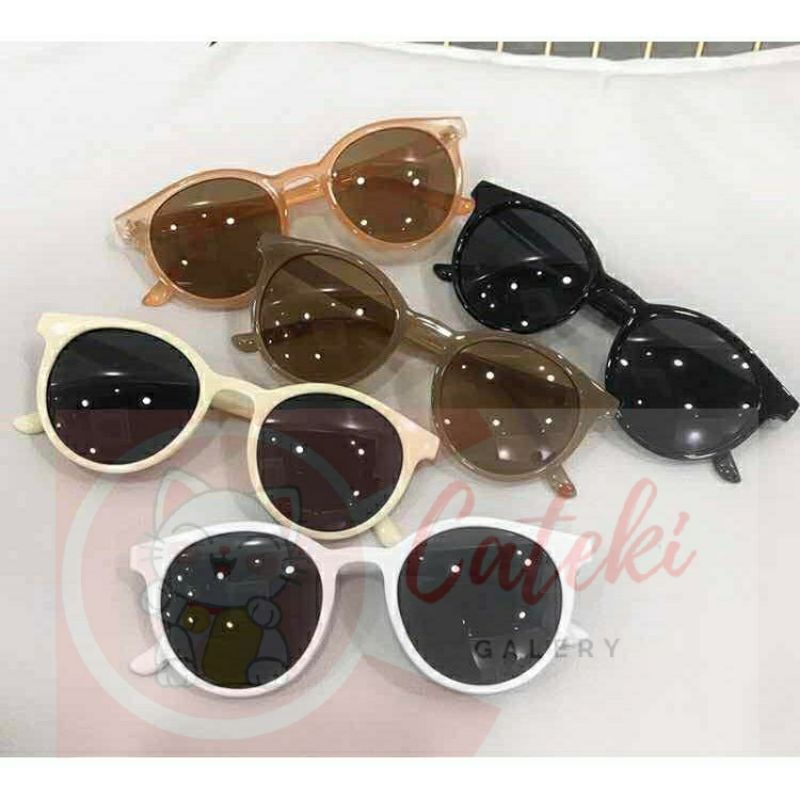 [CTK] PROMO AKSESORIS KOREAN INS HOT FASHION BULAT MATA KUCING KACAMATA HITAM WANITA / PRIA EYEWEAR SUNGLASSES MURAH