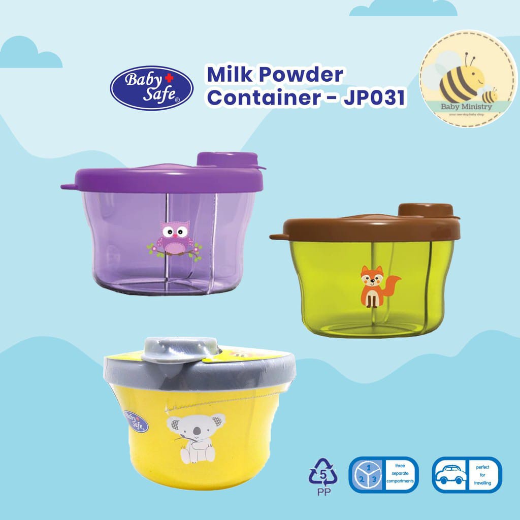 Baby Safe - Milk Powder Container (SATUAN) / Tempat Susu Bayi / Kedap udara / Anti Tumpah / Tempat susu Anti Tumpah / Plastic / Travel Friendly