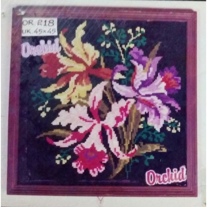 KRUISSTEEK KRISTIK ORCHID MOTIF BUNGA OR 218