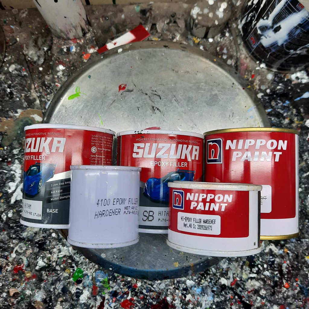 Epoxy SUZUKA /Surfacer BLACK GREY dan WHITE 1/4Kg