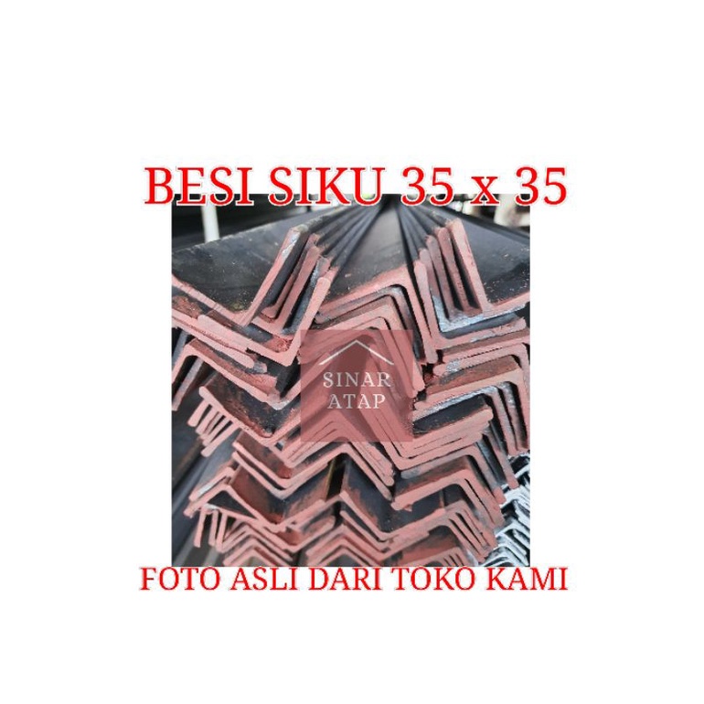 besi siku 40 x 40 banci  lebar 3 5 cm tebal 1 8mm  panjang 6 meter