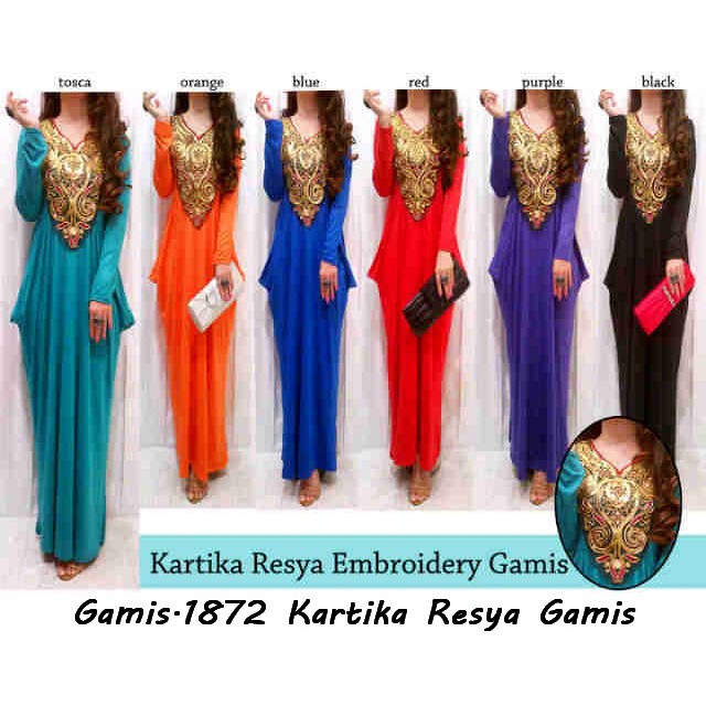 baju cewek untuk lebaran motif polos simple model terbaru keren kartika resya gamis