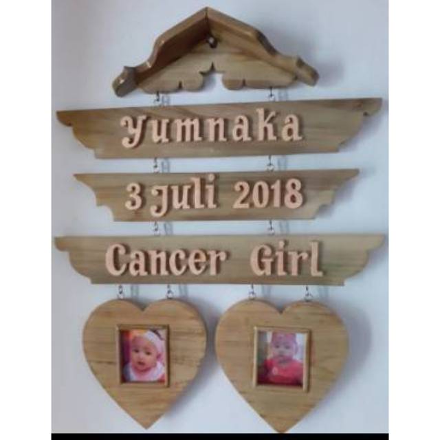 Bingkai Foto Custom 2R ukuran Dompet Papan Nama Kayu Dekorasi