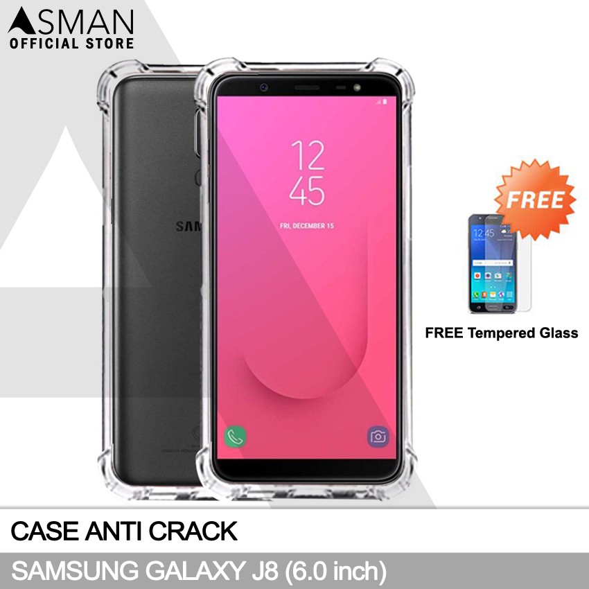 Anti Crack Samsung Galaxy J8 (6.0&quot;) | Soft Case Anti Bentur + FREE Tempered Glass