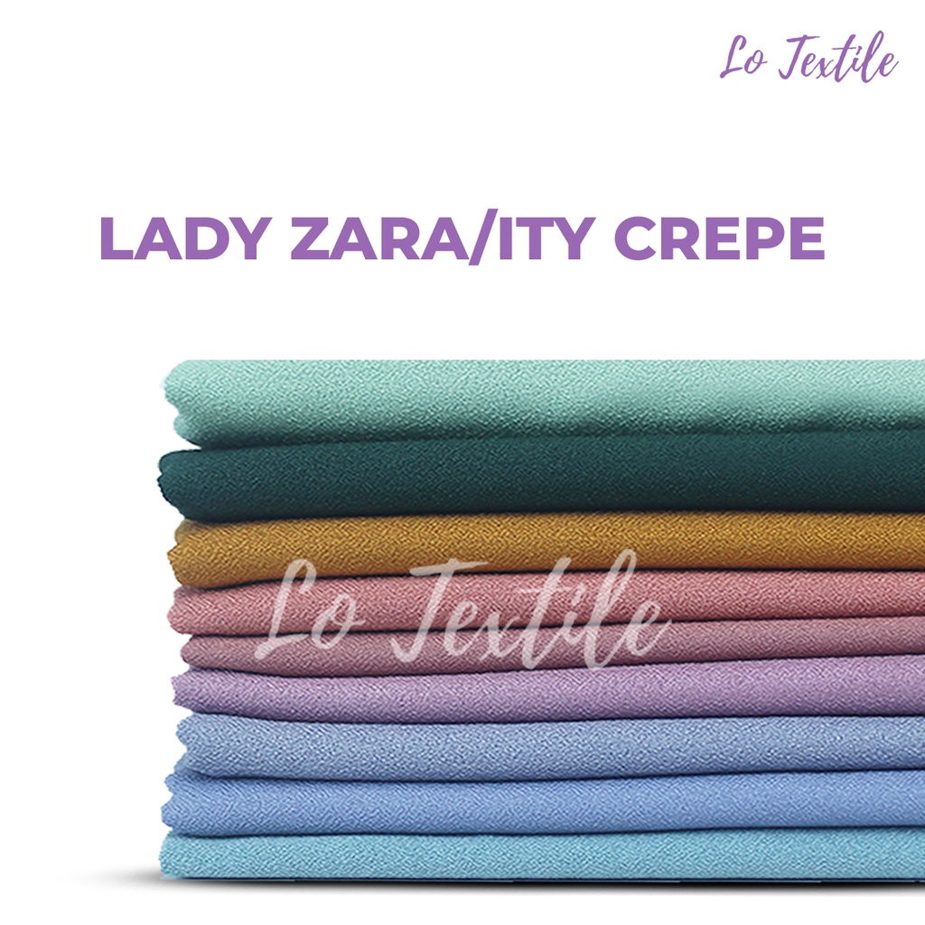 Kain Lady Zara Ity Crepe Premium 0.5 Meter (Seri 2) - Bahan Exclusive Lembut Stretch Gamis Murah