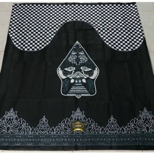 SARUNG BATIK WAYANG GUNUNGAN WARNA HITAM ABU