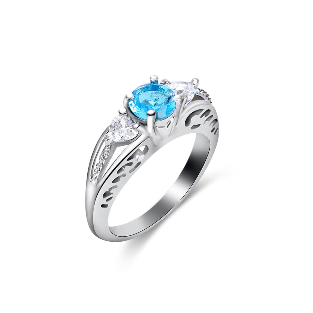 Preva Aquamarine Cincin Fashion Tunangan Wanita Sterling Silver