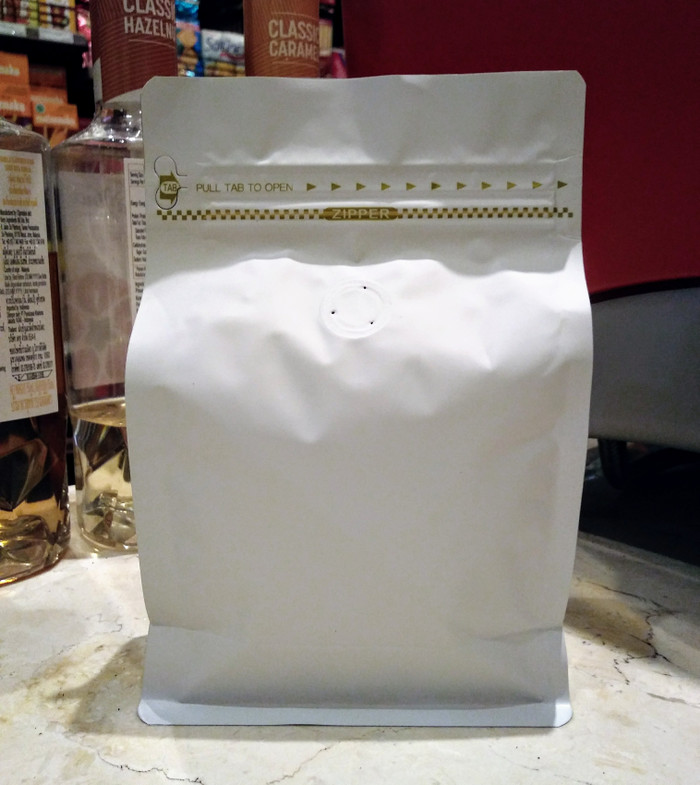 

MURAH Kemasan Kopi - Flat Bottom, Valve & Zipper (Putih)