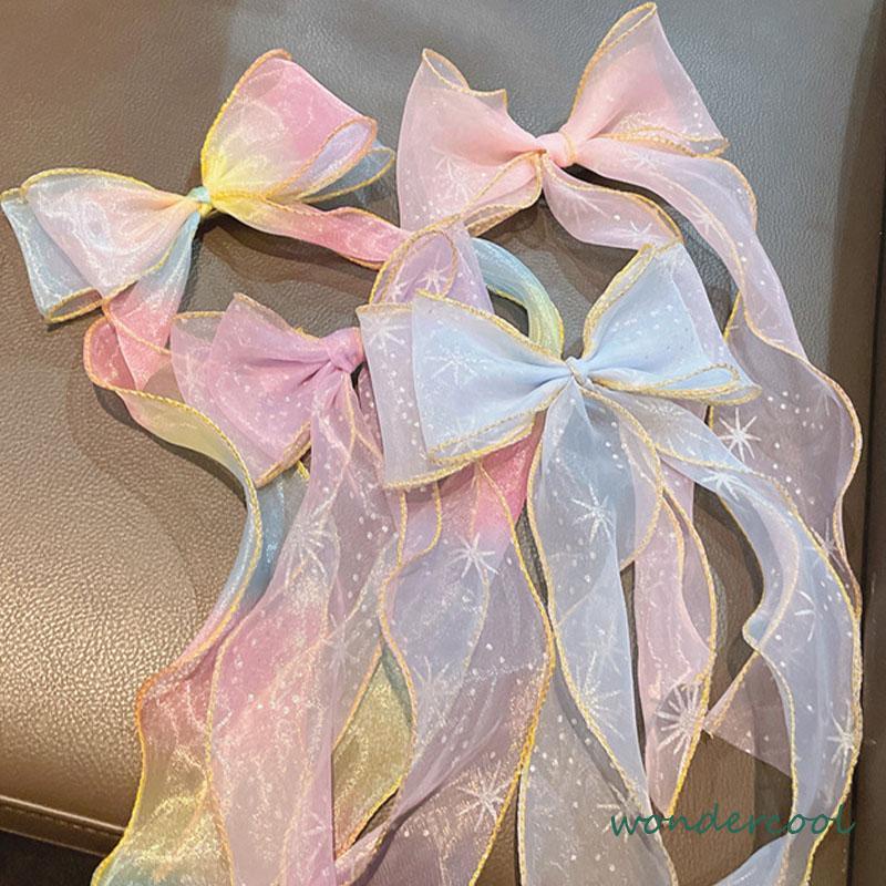 Ponytail Braids Girl Hair Dekorasi Bintang Berwarna -warni Busur Busur Rambut Perhiasan -Won