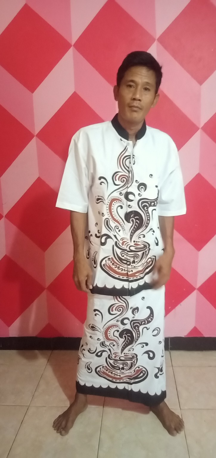 Batik Solo Modern Setelan Sarung Dan Koko Motif  Wedangan Sogan Full Furing