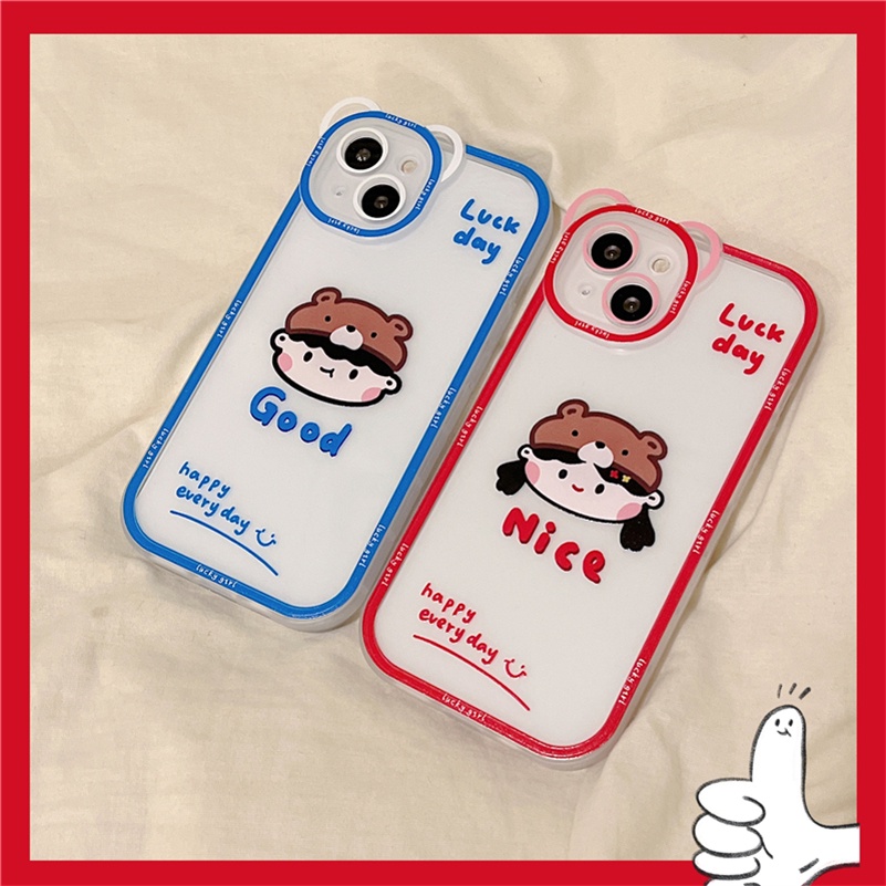 Soft Case Silikon Motif Kartun Beruang Untuk iPhone 13 12 11 Pro Max X Xr Xs Max SE 2020 8 7 6 6s Plus