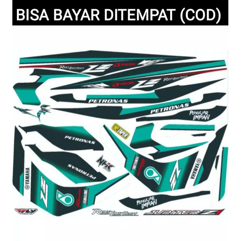 JUAL STIKER JUPITER Z1 MOTIF PETRONAS SEMI FULL BODY STRIPING VARIASI MOTOR