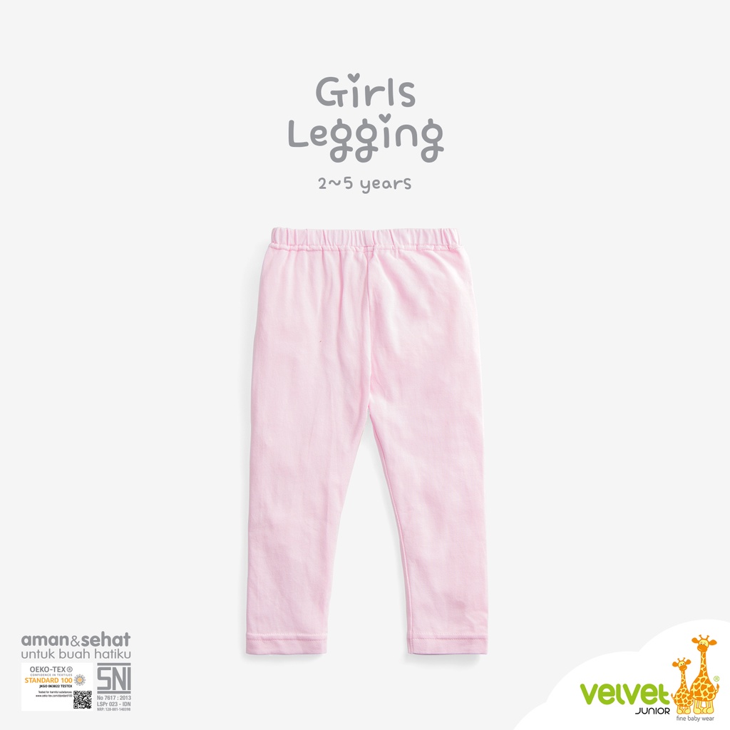 Velvet Junior Legging Anak - Girls Legging Solid Peachy Pink