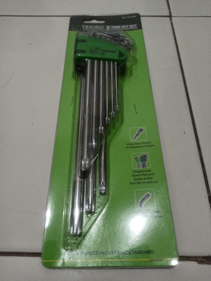Tekiro Kunci L Bintang Panjang Tanpa Lubang 9 Pcs Torx Set 9 Pcs Termurah Berkualitas