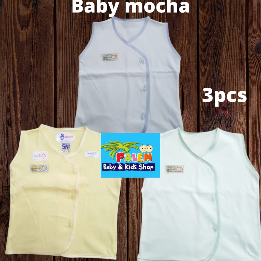 Baby mocha baju buntung baby warna isi 3pc usia New born 0-3&amp;3-6bulan