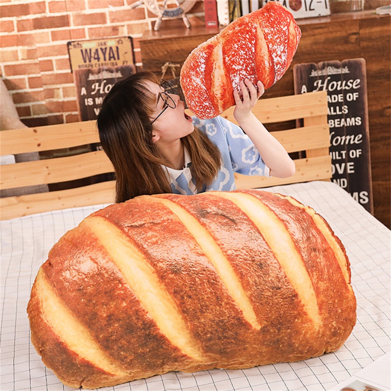 Mary Plush Bread Shape Pillow Vivid Throw Pillow8/16 ''Untuk Dekorasi Meja Emosi Menenangkan Ornamen Mobil Kantor Non Deform