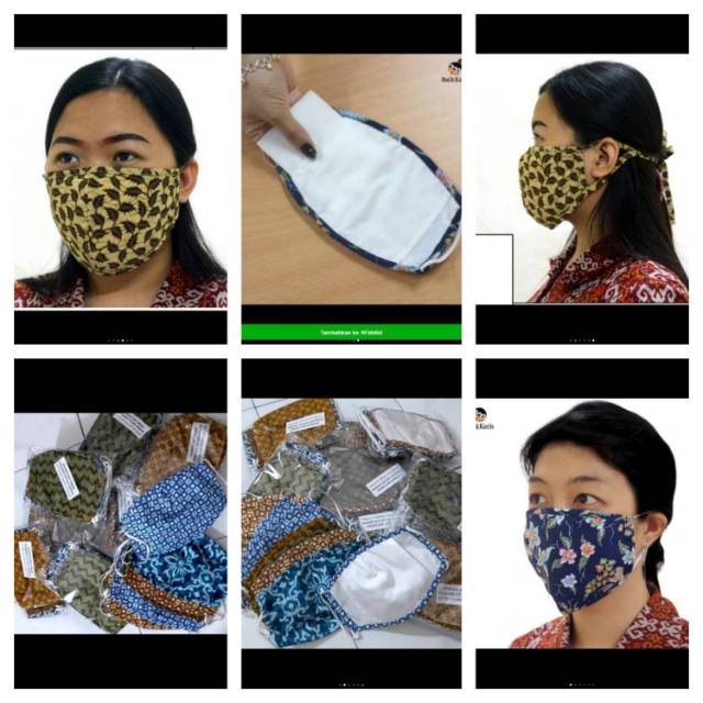 MASKER KAIN BATIK KERIS LAPISAN FILTER UDARA HEADLOOP EARLOOP ANAK DEWASA PRIA WANITA GARANSI MURAH