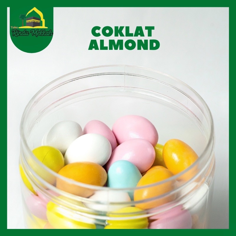 

coklat almond cokelat rainbow isi kacang almond warna warni