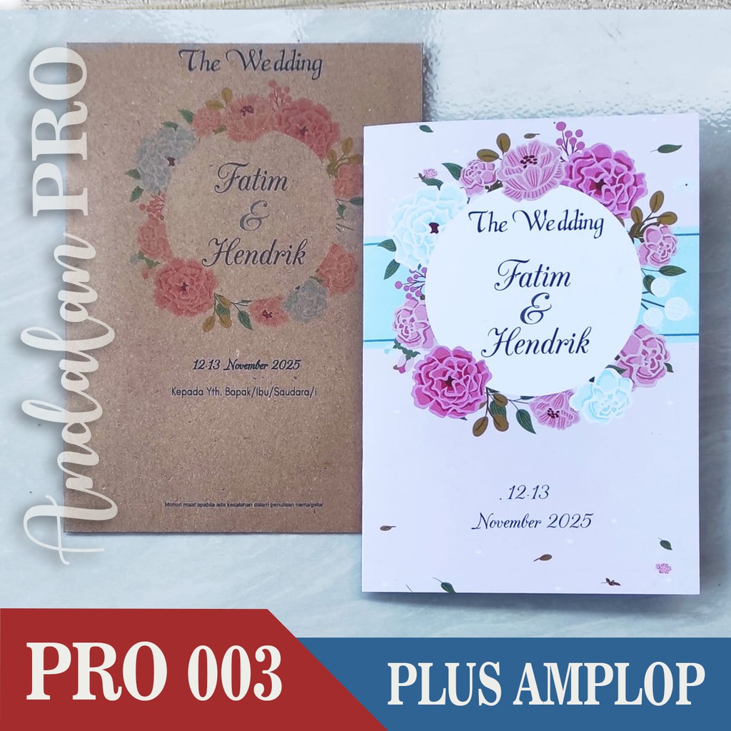 

Pro 003 Plus Amplop - Cetak Undangan Murah, Kekinian Dengan Tambahan Amplop Kaft