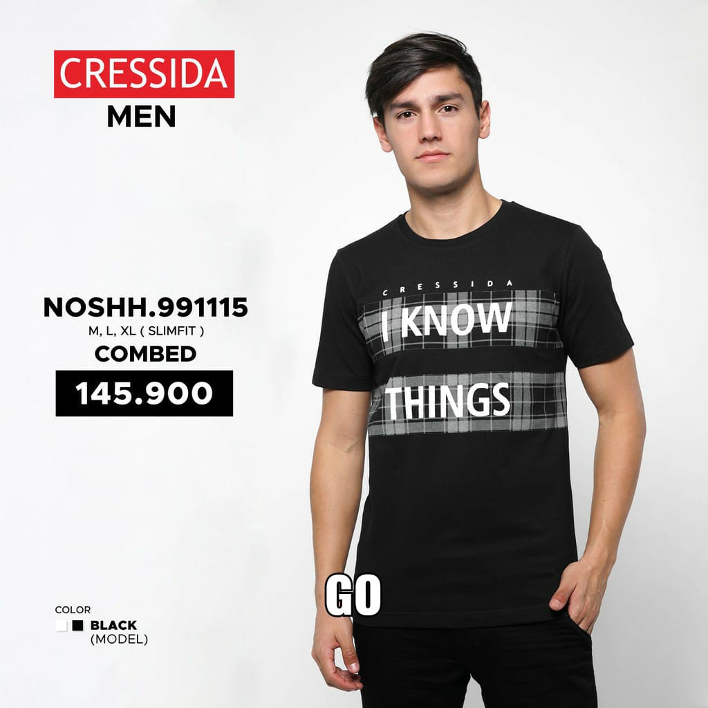 gof CRESSIDA KAOS Pakaian Pria Atasan Kaos Oblong Casual Santai Slimfit Lengan Pendek Original Brand