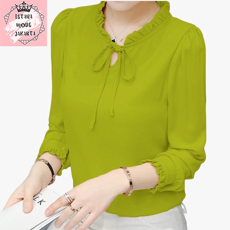 ISTANA MODE JAKARTA Aurelia baju atasan wanita terbaru blouse korean style blouse wanita lengan panjang-8