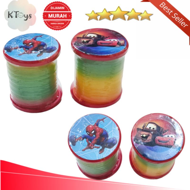 mainan anak slinky rainbow lengkap box mainan anak jadul