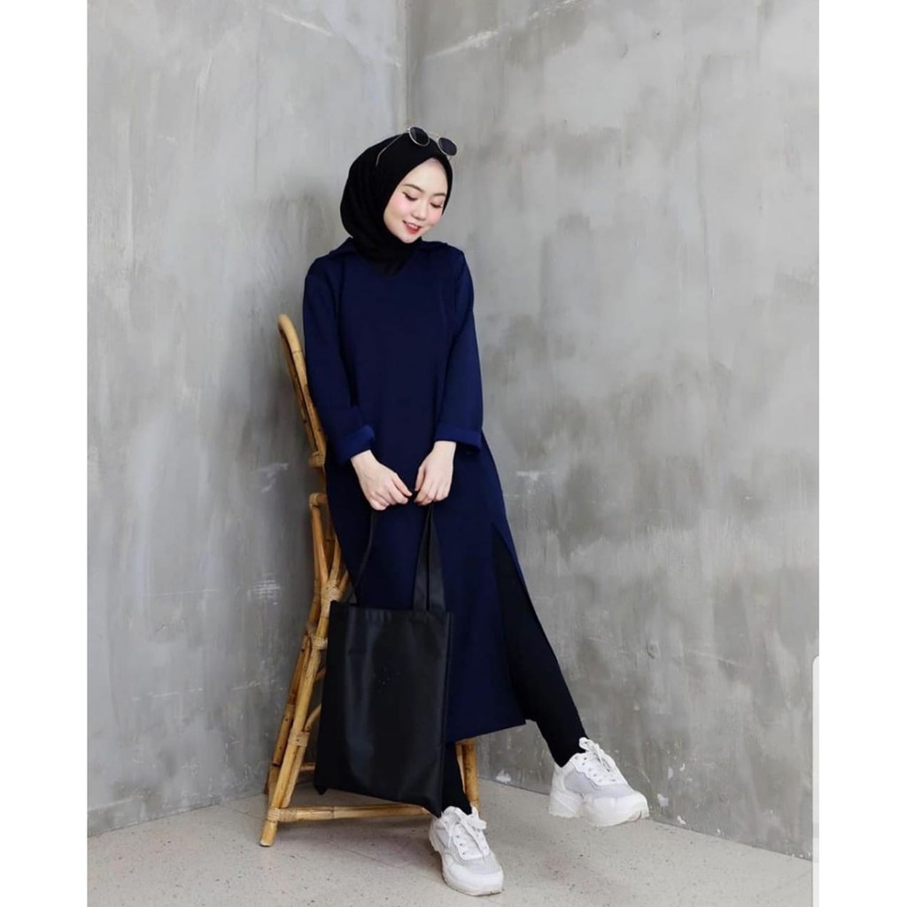 Alondta Long Tunik / ATASAN WANITA / PAKAIAN CEWEK - TUNIK - BAJU KEKINIAN