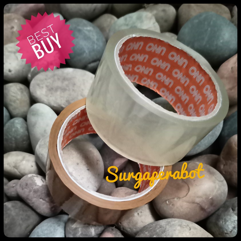 

Lakban 45mm x 50Yard Bening / Coklat Ekonomis Plakban Solatip Murah