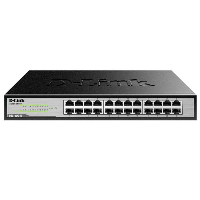 D-Link DES-1024C : DLink 24 Port 100Mbps Desktop Switch Metal Case