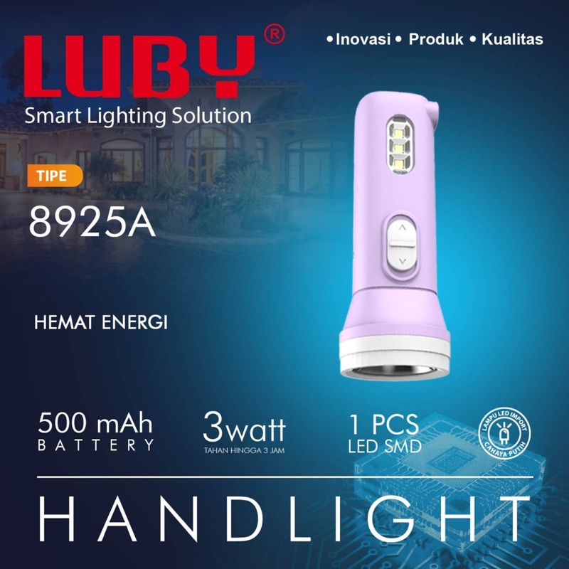 Senter Cas Mini + Emergency Luby Rechargeable L-8925A (3 Watt)
