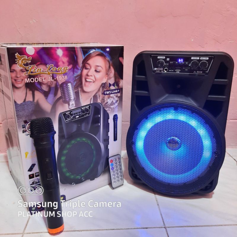 Speaker Bluetooth 8 Inchi Jl1938 Bonus Mic Wireless/Salon Aktif Radio Fm/Speaker Aktif Portable 8inc