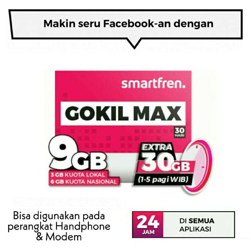 12.12 Kartu Perdana Smartfren Modem & Handphone Super 4G Kuota Smartfren 9GB (30 Hari)