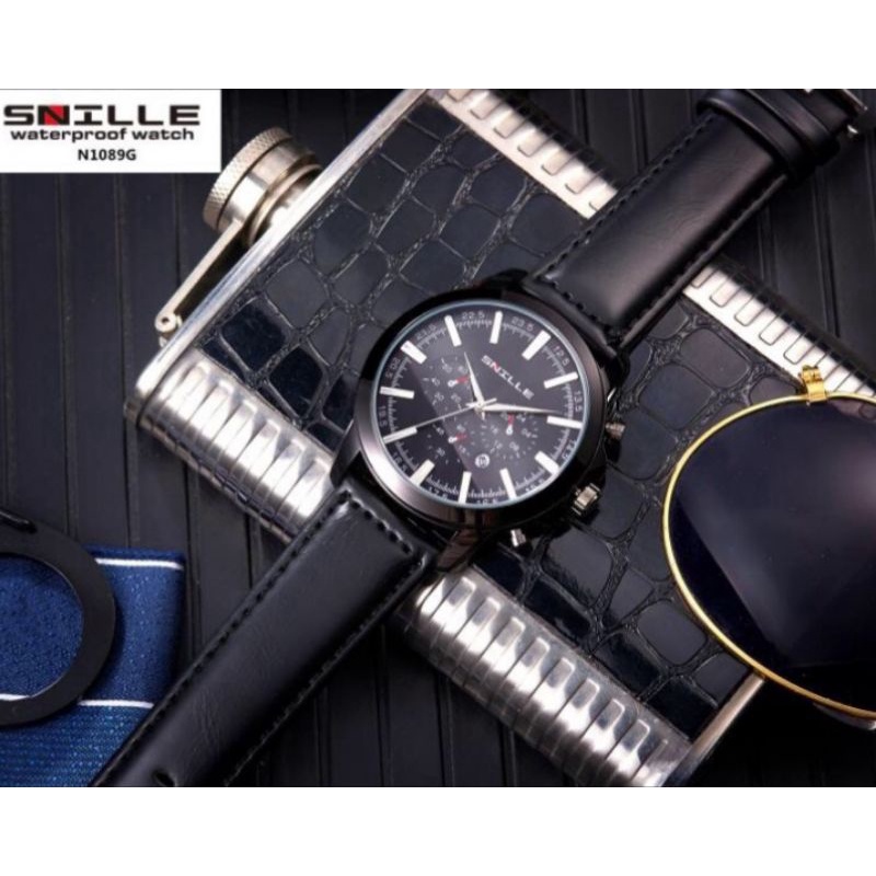 Jam Tangan Pria Original Portive/Jam Tangan Cowok Kulit tanggal aktif