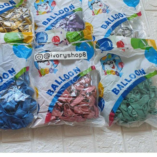 ✹ Balon 5 inch chrome isi 100 per pack / Balon krom 5" Joooy ➴