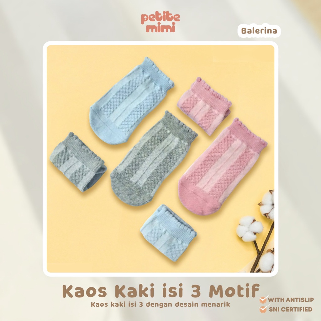 Petite Mimi Kaos Kaki 3 in 1 Boy/Girl anti slip